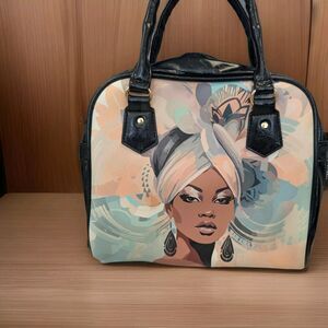 AFRICAN WOMAN INSPIRED DESIGN SHOULDER HANDBAG PURSE NWOT
